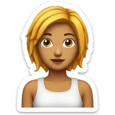 chica con el pelo mal cortado sticker