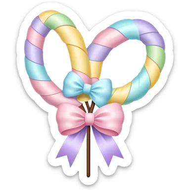 Easter whip decorated with colorful pastel bows sticker