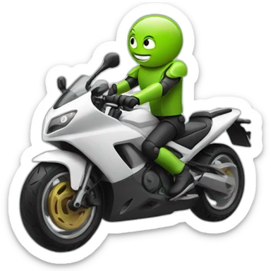 Android logo riding a motorbike sticker