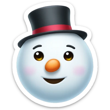 Cute snowman with a hat sticker