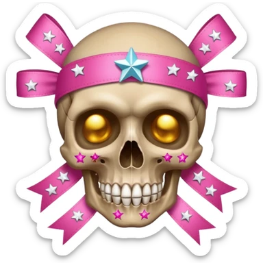 Make this 💀 with a 🎀 and some ✨ sticker