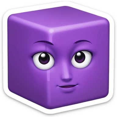 purple person no face cube face japan sticker