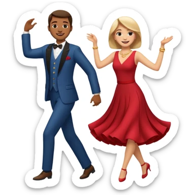 couple dancing full body sticker