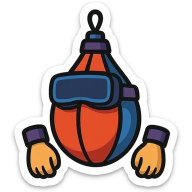 vibrant toon style speed bag with VR headbands and headwrists sticker