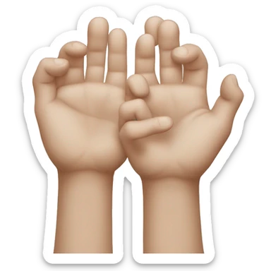 Two White hands facing down, thumb hidden and the left hand a bit behind the right  sticker