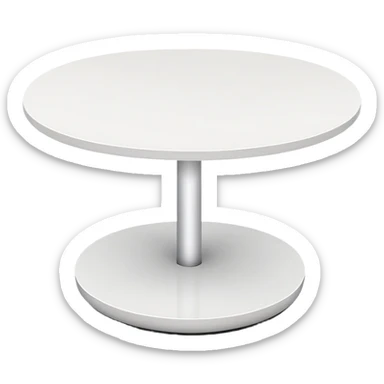 Round white coffee table sticker