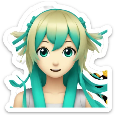 Donald Trump has Hatsune Miku hair  sticker