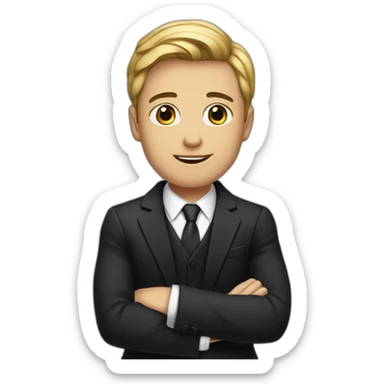 Posh-boy-with-black-suit-managing-contract sticker
