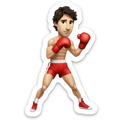 Justin Trudeau boxing very skinny sticker