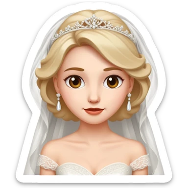 bride in a wedding dress with a playful expression, subtle cuckold theme, no explicit content sticker