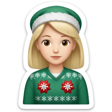 nurse wearing a christmas pullover sticker
