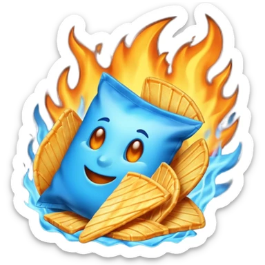 Chips blue names fire sticker