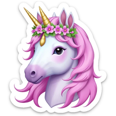 unicorn wearing Petunias crown sticker