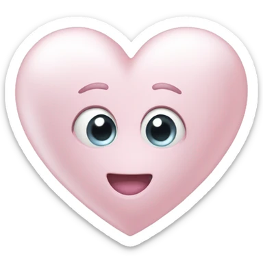 pearl light pink heart sticker