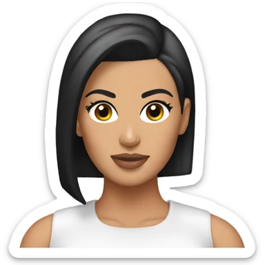 kim kardashian with a buzz cut sticker