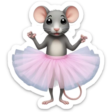 rat with a tutu sticker