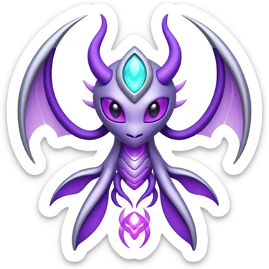 Abstract Genesect-Lunala-ET-hybrid-fantasy-creature sticker