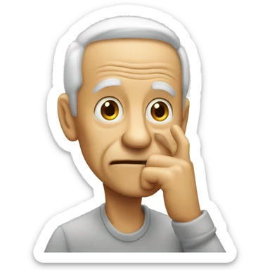 Old guy shhhh with finger sticker