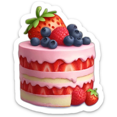 Strawberry, raspberry and blueberry cake sticker