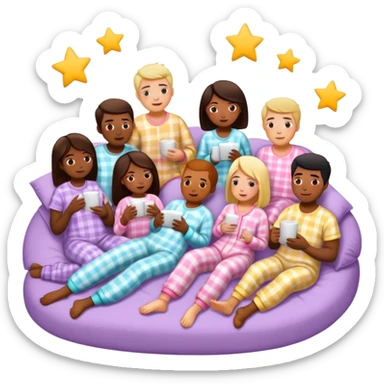 Asthtetic sleepover chill  sticker