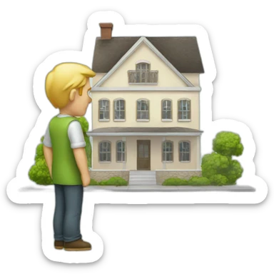 Man looking at property for rent sign sticker