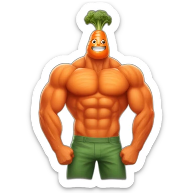 Very Muscular carrot man sticker