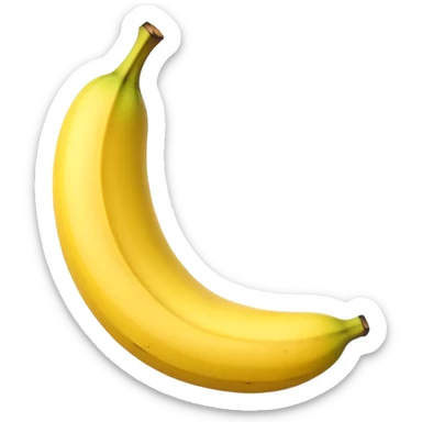 vibrant stylized whole banana emoji, sprite for 2D fruit ninja game sticker