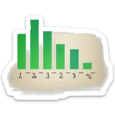 a paper with a bar chart and an upward trend sticker