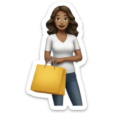 Brunette woman shopping  sticker