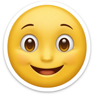 create an like yellow emoji that looks teally relaxed and smiles more on one site than another like one part of the mouth is wider up then the other sticker
