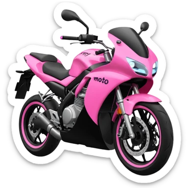 moto sportiva con scritta nera e solo avanti rosa fluorescente  sticker