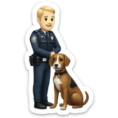 Polis man with dog sticker