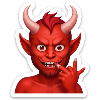 Creppy devil and shushing someone  🤫 like there figer over there mouth  like there lip is closed and the figers over and not useing the middle finger  sticker