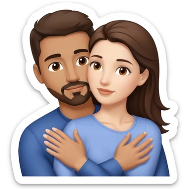 Intimate sfw between white brunette and brown Latino with goatee lover sticker