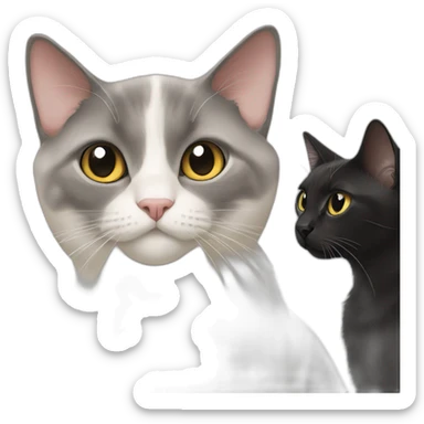 two black cats and one colourpoint cat sticker