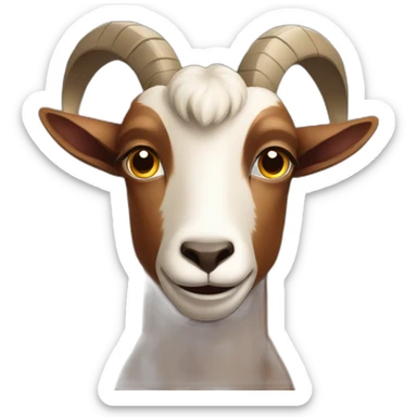 serious brown body goat sticker