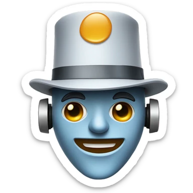 robot with a frank sinatra hat on sticker
