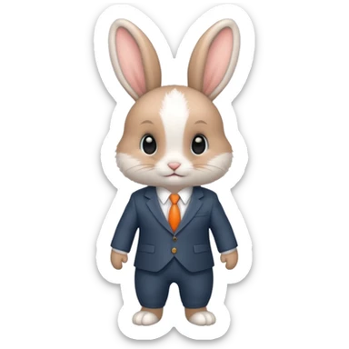 baby bunny in suit no carrot sticker