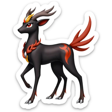 Darkrai-Xerneas-Houndoom-Meloetta-Fakémon-creature-hybrid-fusion, full body sticker