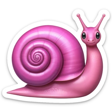 pink shiny snail sticker