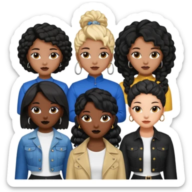 Katseye music group 6 members all girl 2 black girl 1 korean 1 latina sticker