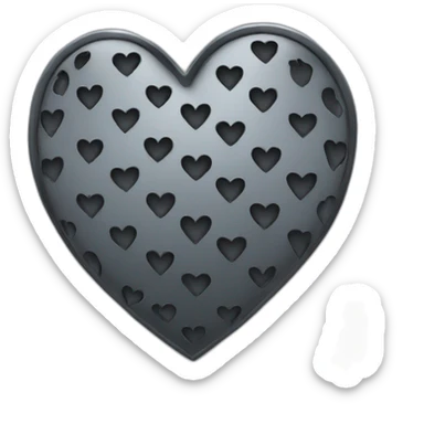 black steel metal heart sticker
