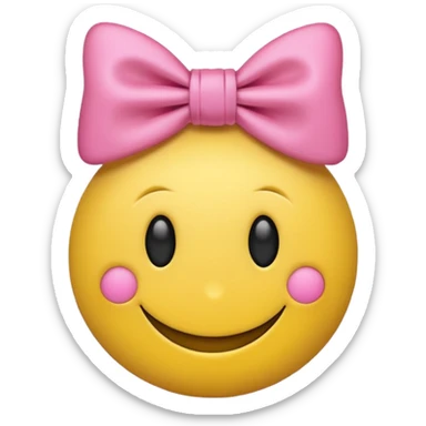 Aesthetic smiley ￼ face ￼ wearing a bow ￼ sticker