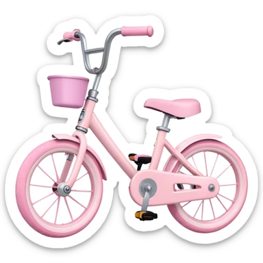 cute children's bicycle in pastel pink with training wheels sticker