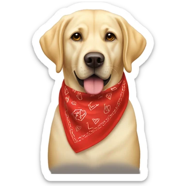 yellow lab with a red bandana that says “bentley” sticker