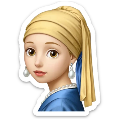 Girl with a Pearl Earring painting sticker