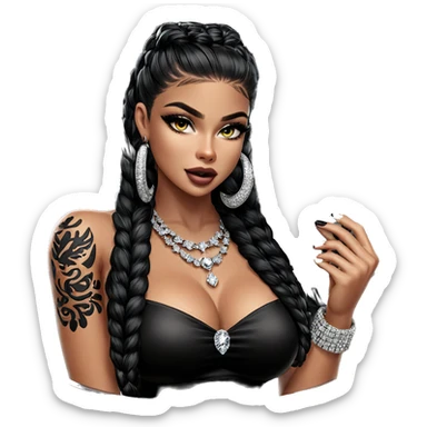 dark beauty in jewelry sticker