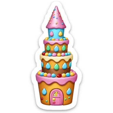A whimsical tower of mixed treats sticker
