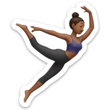 stretching girl sticker