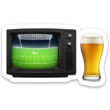 TV with football game, two beers infront sticker